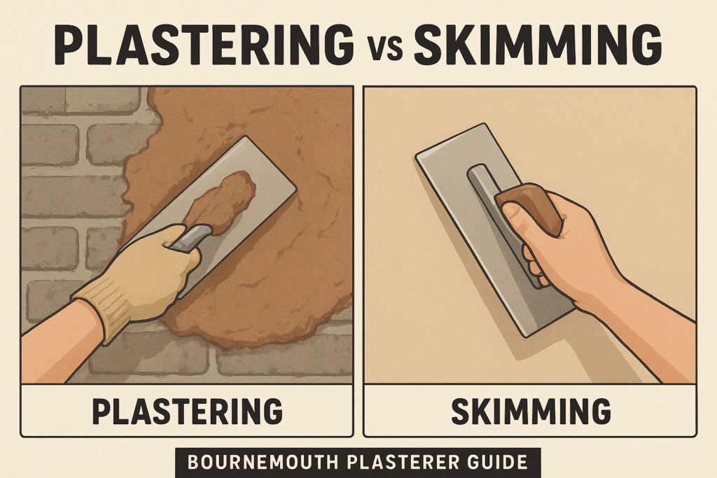 Discover the difference between plastering and skimming from a Bournemouth plasterer. Learn when you need each and get expert local advice for your home.