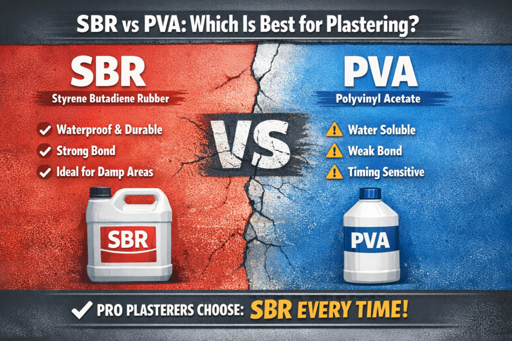 That’s why, in 2025, most serious plasterers are moving away from PVA and toward SBR.